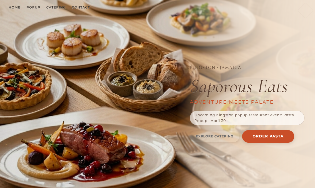 Developed Website for Saporous Eats